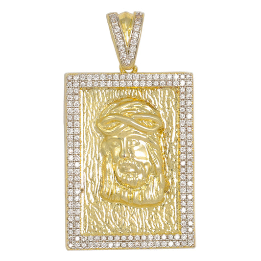 Medium Jesus Cubic Zirconia Pendant - BCH-1195*