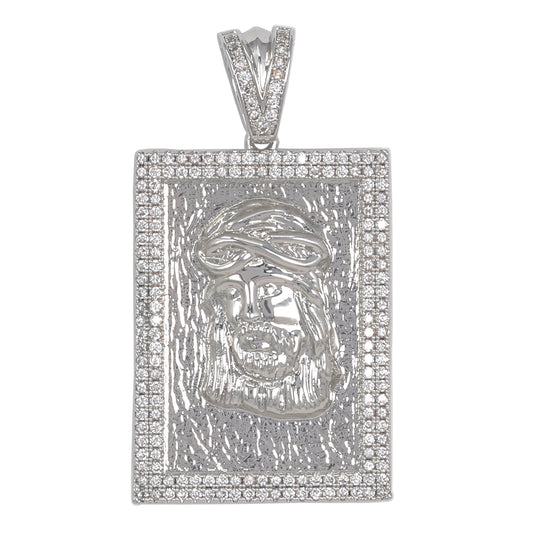 Medium Jesus Cubic Zirconia Pendant - BCH-1195*