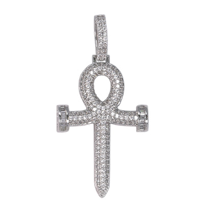 Medium Ankh Cross Cubic Zirconia Pendant - BCH-1202*