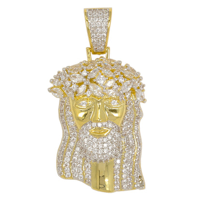Medium Jesus Cubic Zirconia Pendant - BCH-1204*