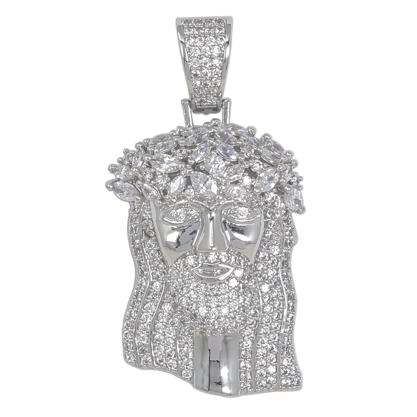 Medium Jesus Cubic Zirconia Pendant - BCH-1204*