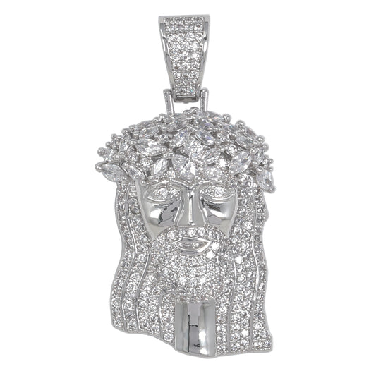 Medium Jesus Cubic Zirconia Pendant - BCH-1204*