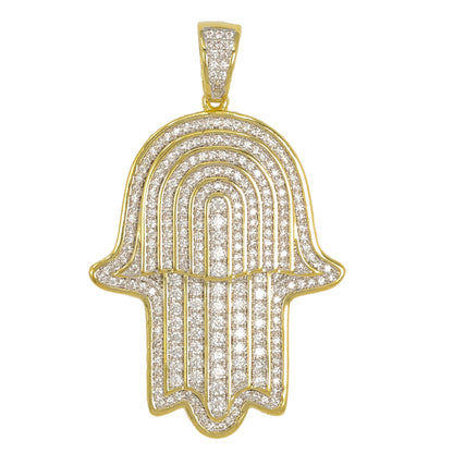 Medium Hamsa Cubic Zirconia Pendant - BCH-1214*