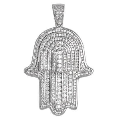 Medium Hamsa Cubic Zirconia Pendant - BCH-1214*
