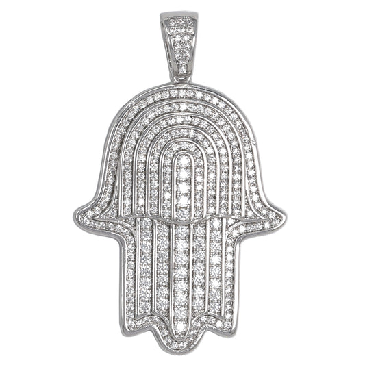Medium Hamsa Cubic Zirconia Pendant - BCH-1214*