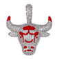 Small Bull Cubic Zirconia Pendant - BCH-1216*