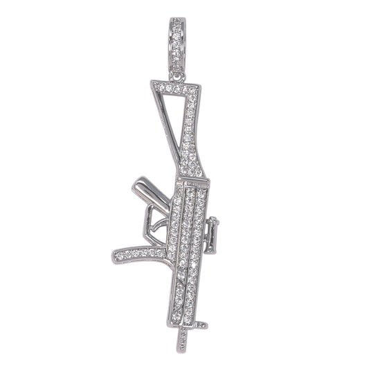 Medium Gun Cubic Zirconia Pendant - BCH-1217*