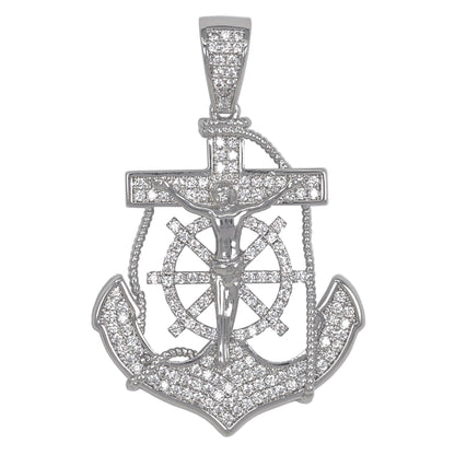 Medium Mariners Cross Cubic Zirconia Pendant - BCH-1234*