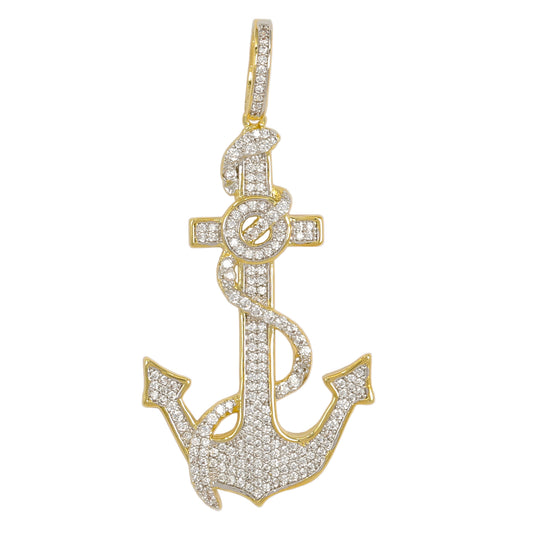 Medium Anchor Cubic Zirconia Pendant - BCH-1246*