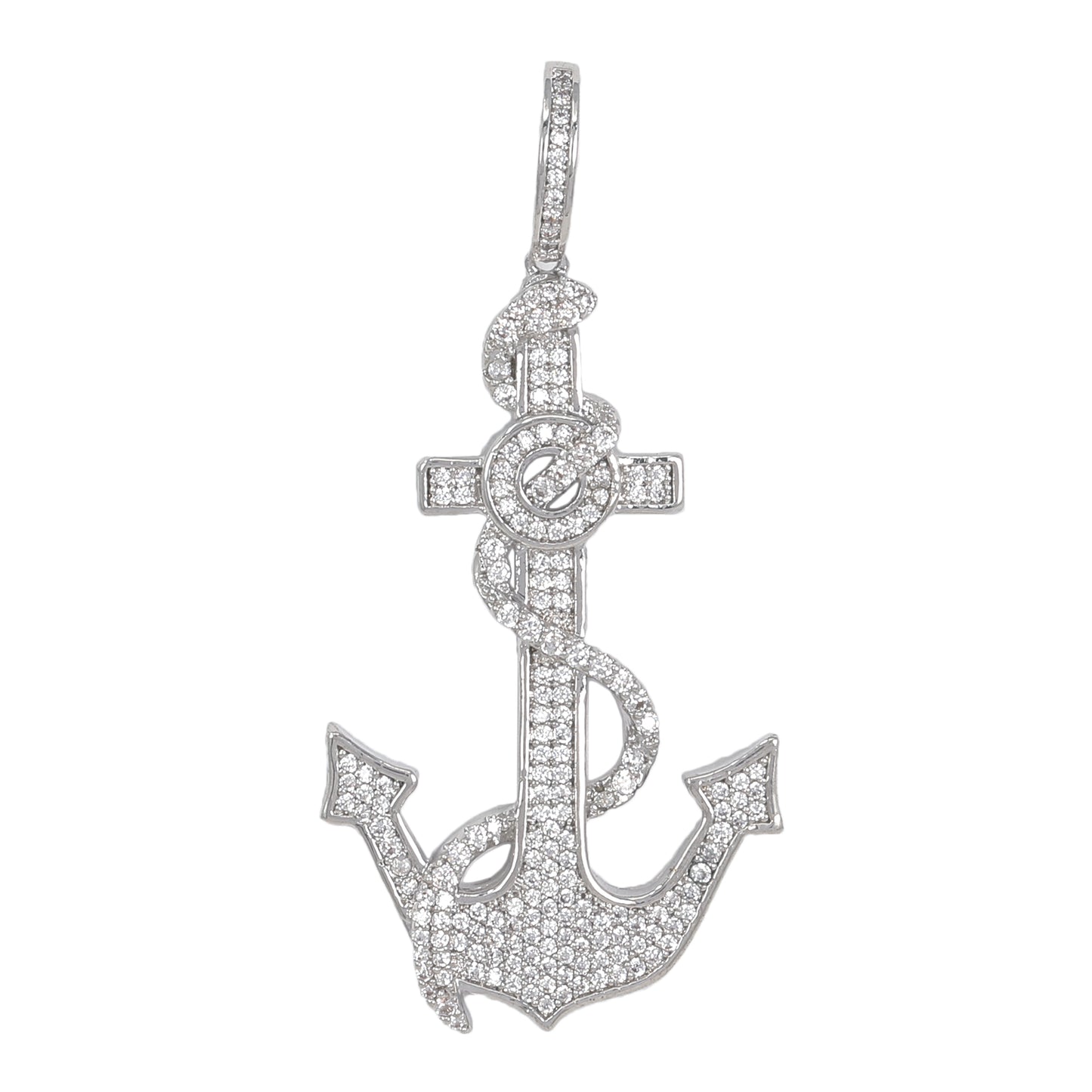 Medium Anchor Cubic Zirconia Pendant - BCH-1246*