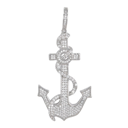 Medium Anchor Cubic Zirconia Pendant - BCH-1246*