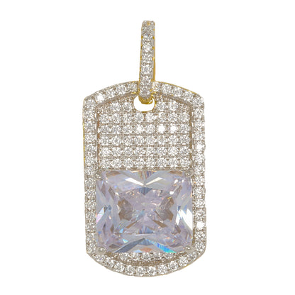 Small Tag Cubic Zirconia Pendant - BCH-1247*