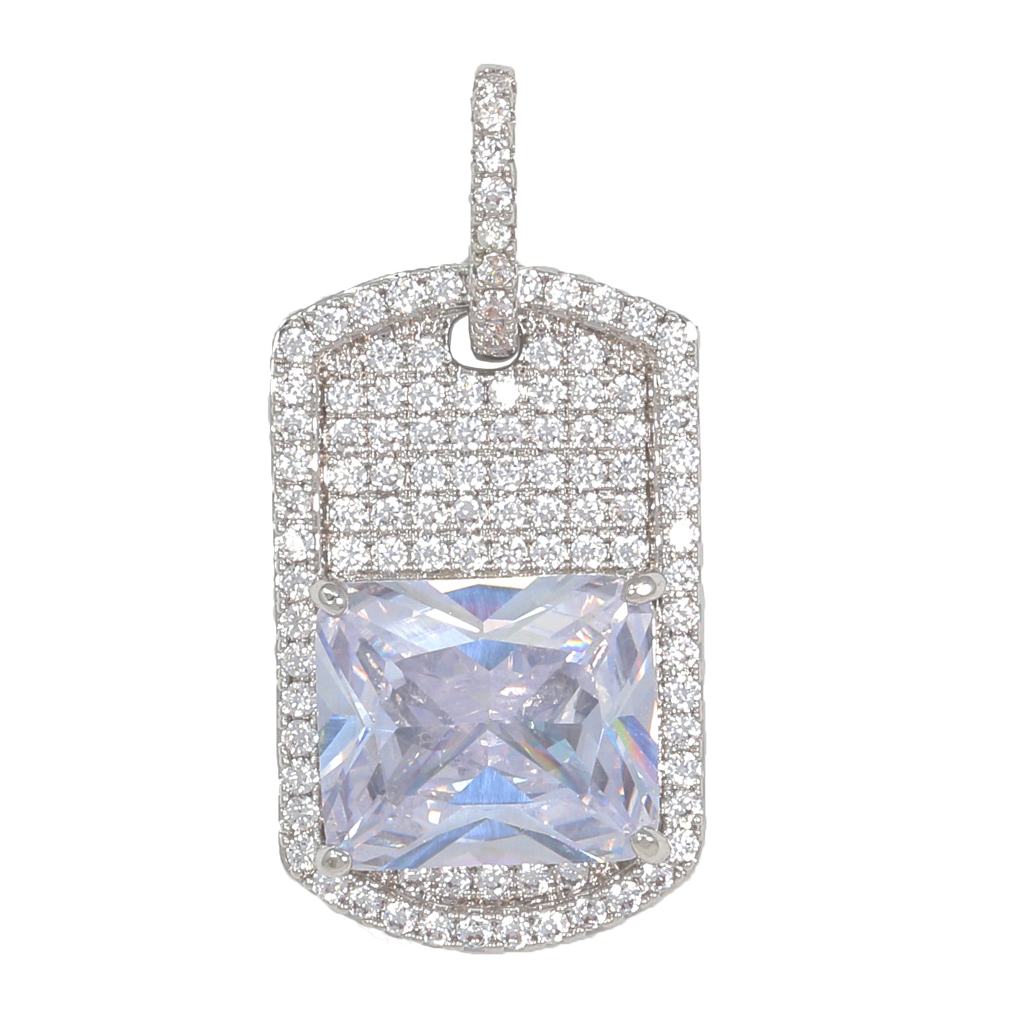 Small Tag Cubic Zirconia Pendant - BCH-1247*