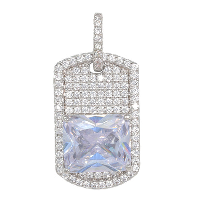 Small Tag Cubic Zirconia Pendant - BCH-1247*