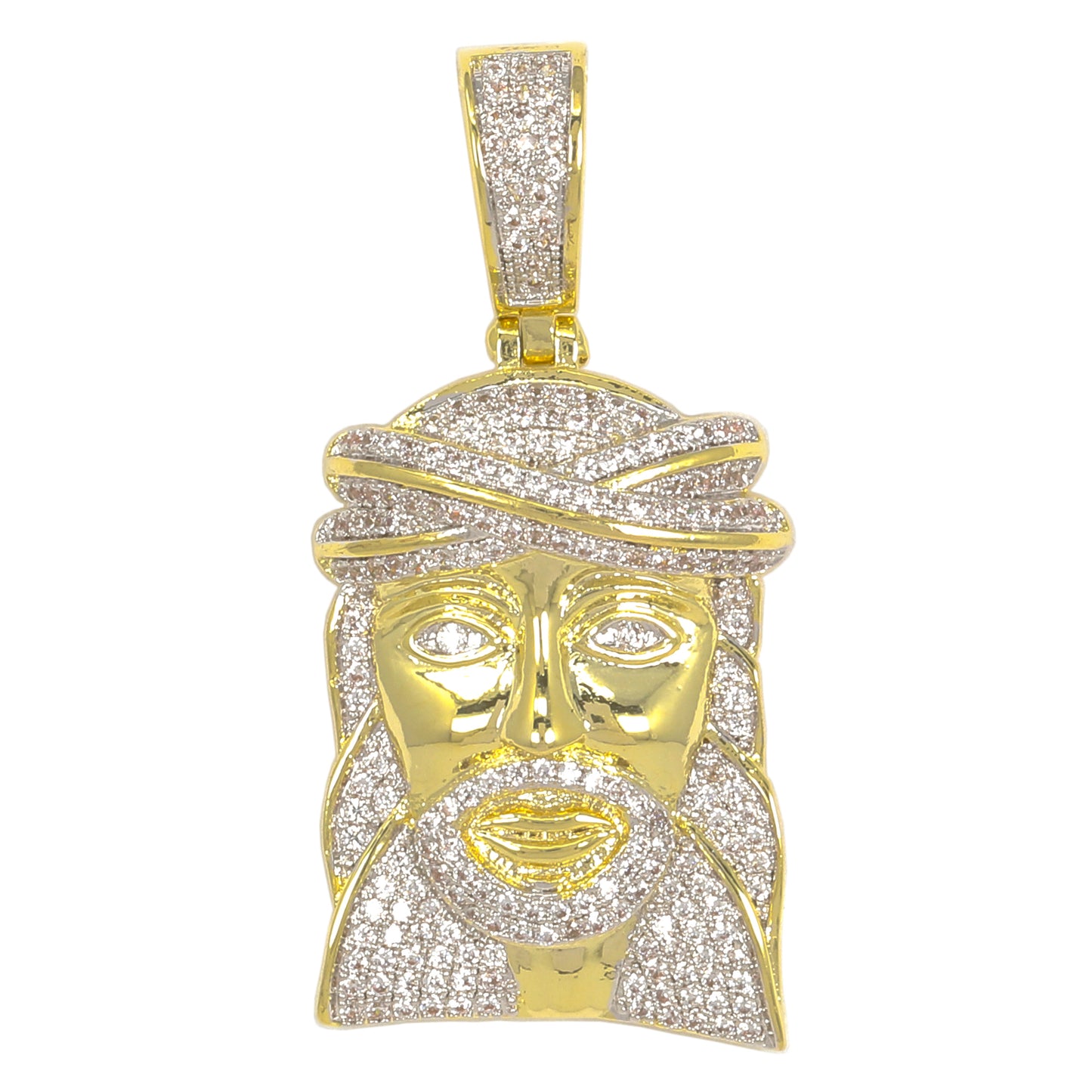 Medium Jesus Cubic Zirconia Pendant - BCH-1262*