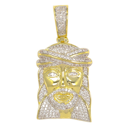 Medium Jesus Cubic Zirconia Pendant - BCH-1262*