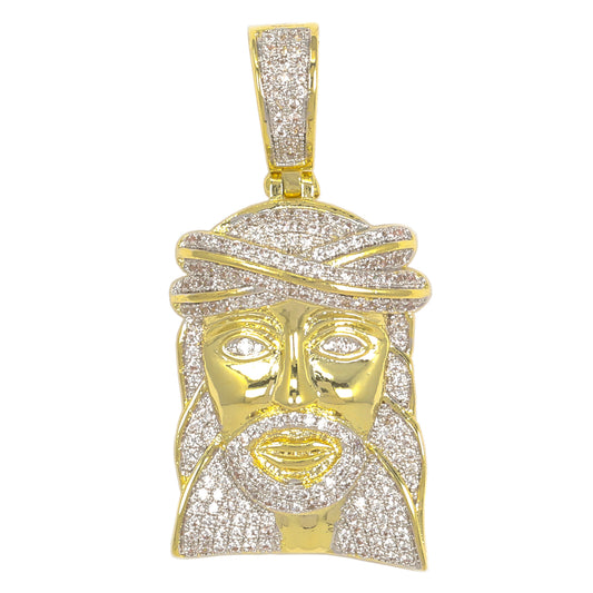Medium Jesus Cubic Zirconia Pendant - BCH-1262*