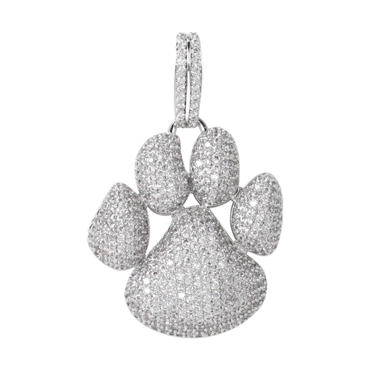 Medium Paw Cubic Zirconia Pendant - BCH-1269*