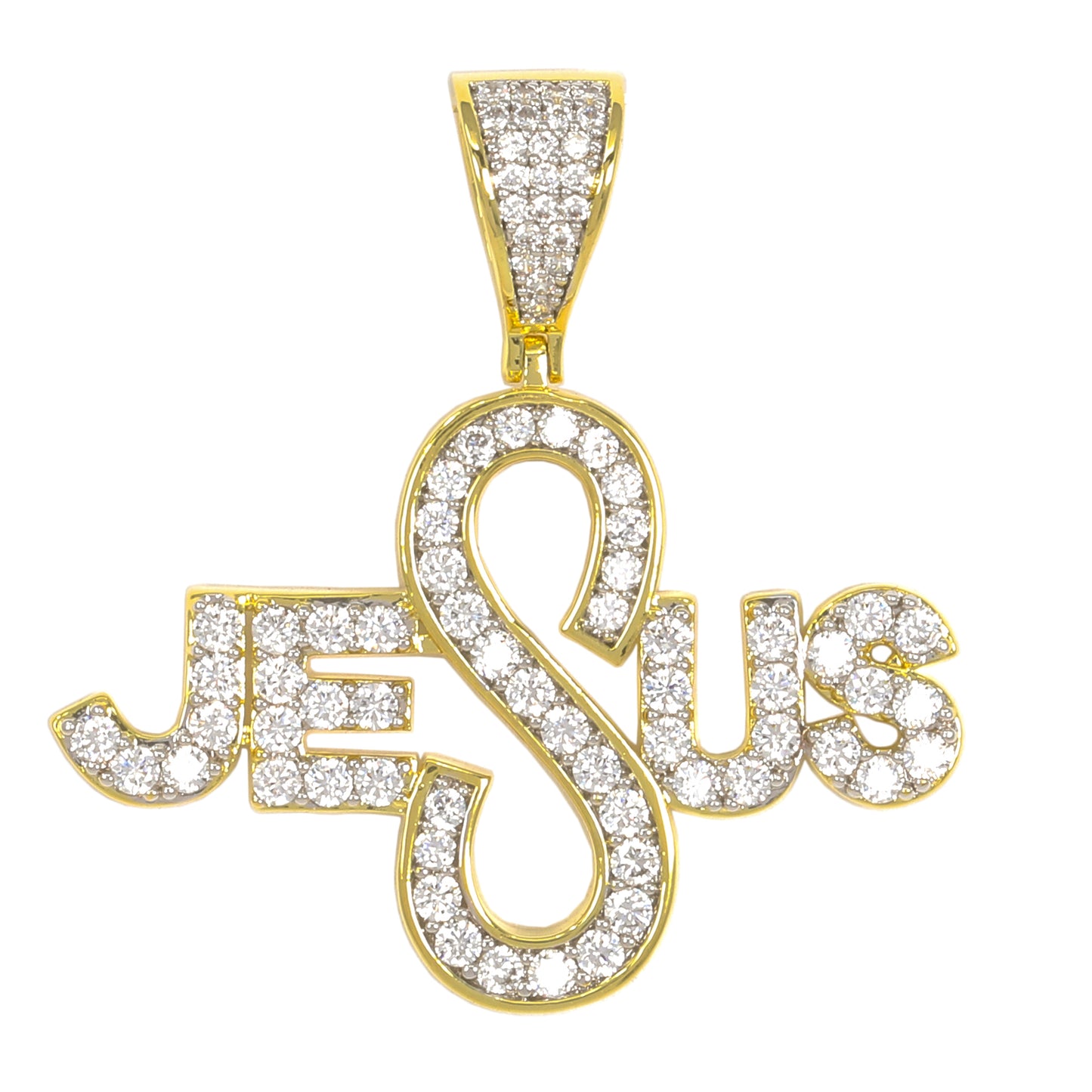 Medium Jesus Cubic Zirconia Pendant - BCH-1272*
