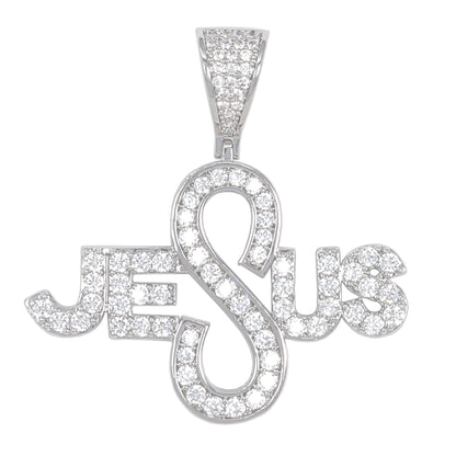 Medium Jesus Cubic Zirconia Pendant - BCH-1272*