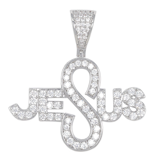 Medium Jesus Cubic Zirconia Pendant - BCH-1272*