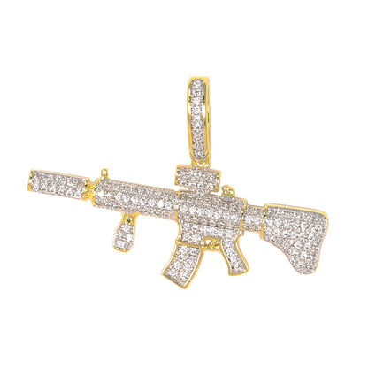 Medium Gun Cubic Zirconia Pendant - BCH-1286*