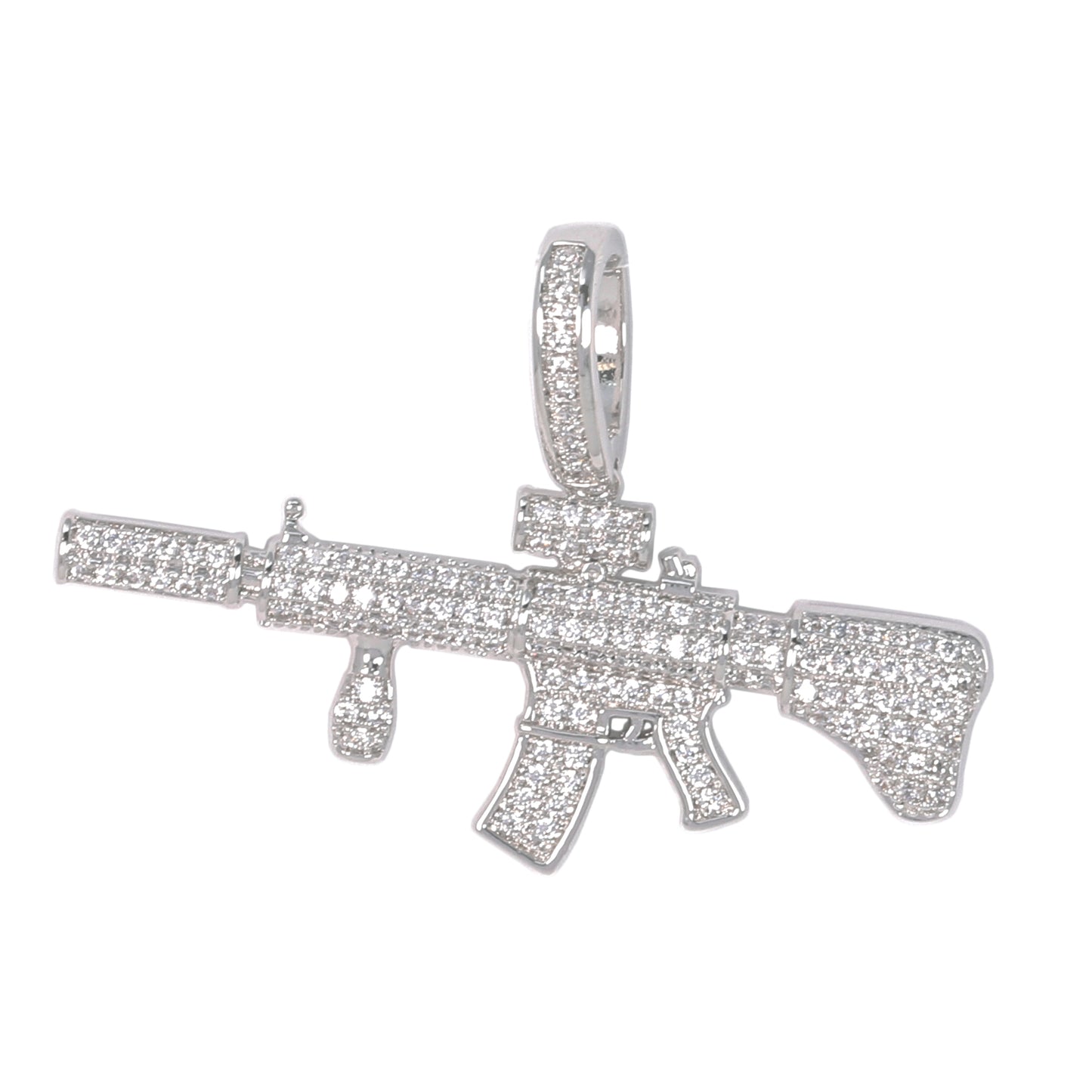 Medium Gun Cubic Zirconia Pendant - BCH-1286*