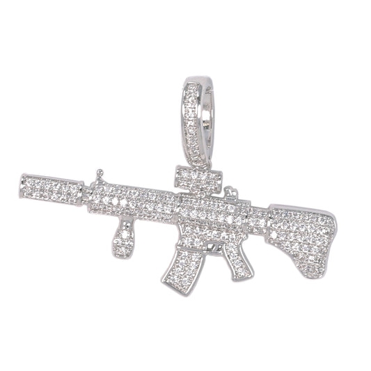 Medium Gun Cubic Zirconia Pendant - BCH-1286*