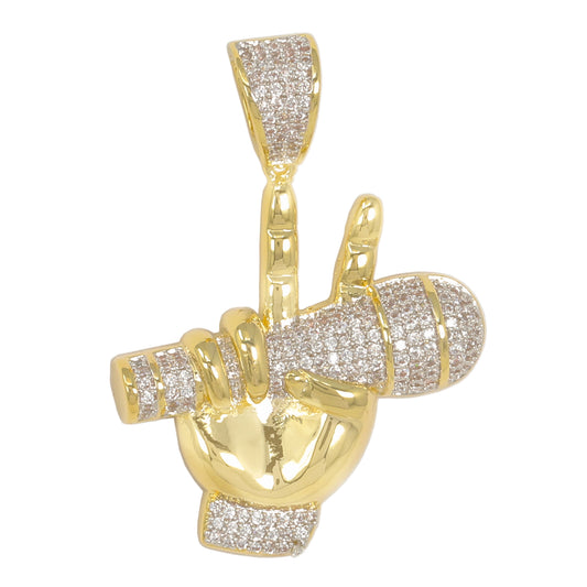 Small Music Cubic Zirconia Pendant - BCH-1292*