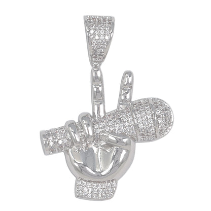 Small Music Cubic Zirconia Pendant - BCH-1292*