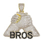 Large Bros Cubic Zirconia Pendant - BCH-1299*