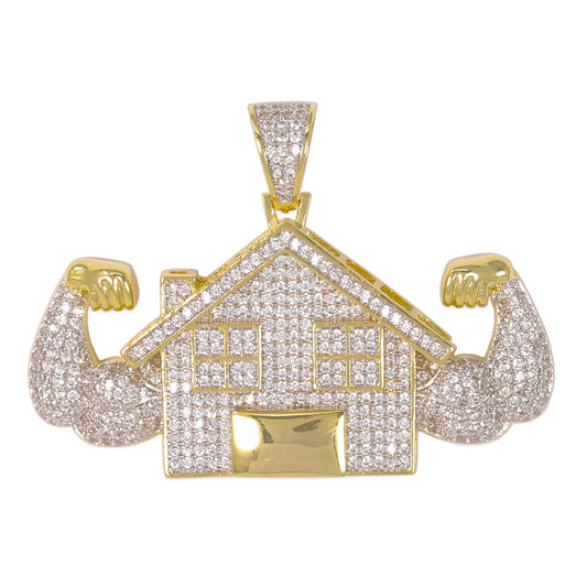 Large House Cubic Zirconia Pendant - BCH-1304*