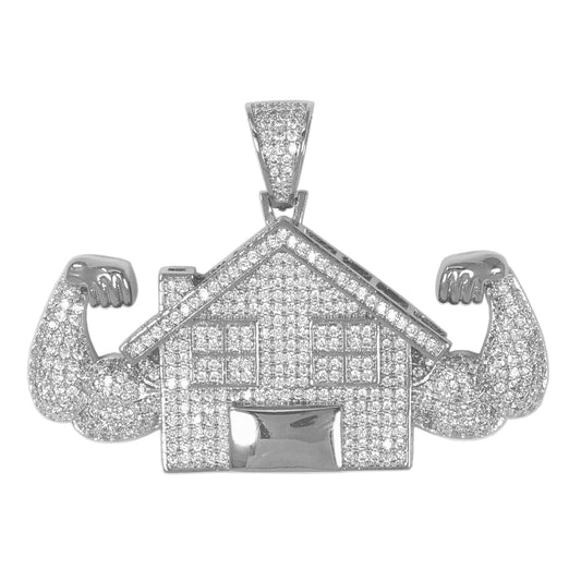 Large House Cubic Zirconia Pendant - BCH-1304*