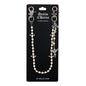 Denim Chains wallet chain on a black card with product details.