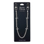 Silver wallet chain on a black card with 'Denim Chains' branding.