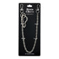 Silver wallet chain on a 'Denim Chains' branded card
