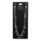 Denim Chains necklace on a black card with product details.