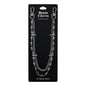 Silver chain wallet chain on a 'Denim & Gains' branded card against a white background