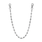 Silver chain with floral designs on a white background