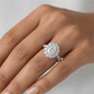 Iced Out 2.87CT Moissanite Halo Solitaire Ring in Premium Sterling Silver