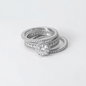 Iced Out 3 Piece Round Cut 3.74CT Moissanite Halo Ring Set in Premium Sterling Silver