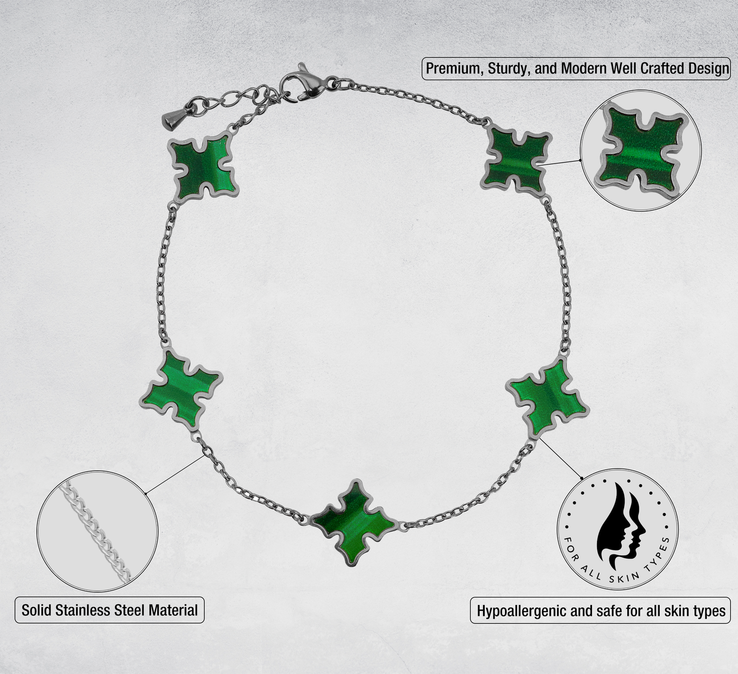 15mm Stainless Steel Cross Bracelet - SSBR-304