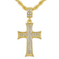 Iced Medium Cross Pendant with 4mm Rope Chain 24" - HC-1001