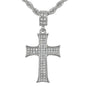 Iced Medium Cross Pendant with 4mm Rope Chain 24" - HC-1001