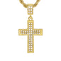 Iced Medium Cross Pendant with 4mm Rope Chain 24" - HC-1004