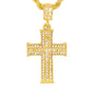 Iced Medium Cross Pendant with 4mm Rope Chain 24" - HC-1006