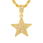 Iced Medium Star Pendant with 4mm Rope Chain 24" - HC-1013*