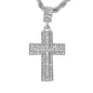Iced Medium Cross Pendant with 4mm Rope Chain 24" - HC-1018