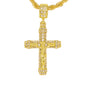 Iced Medium Crucifix Pendant with 4mm Rope Chain 24" - HC-1023