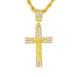 Iced Medium Crucifix Pendant with 4mm Rope Chain 24" - HC-1024*